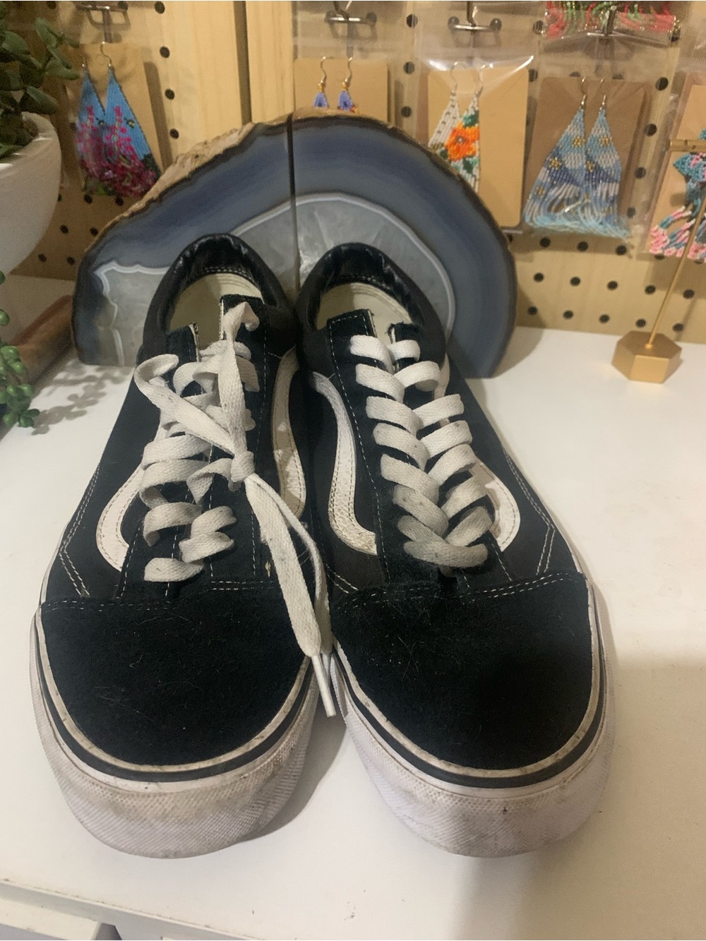 Vans Black and White Old Skool Low-Top Sneakers
